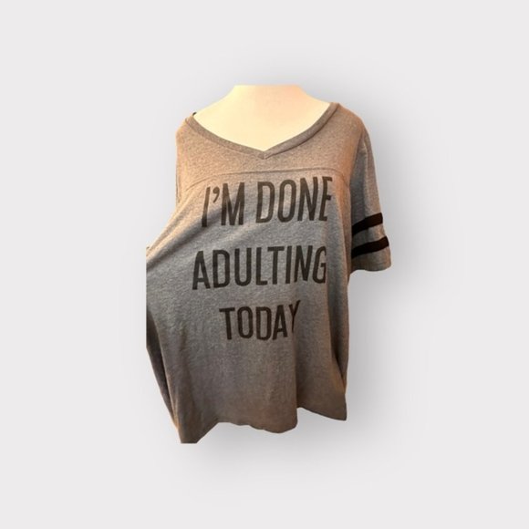 NWOT torrid women’s Football Graphic Tee Done Adulting Heather Grey 1 1X 1XL - Picture 10 of 10